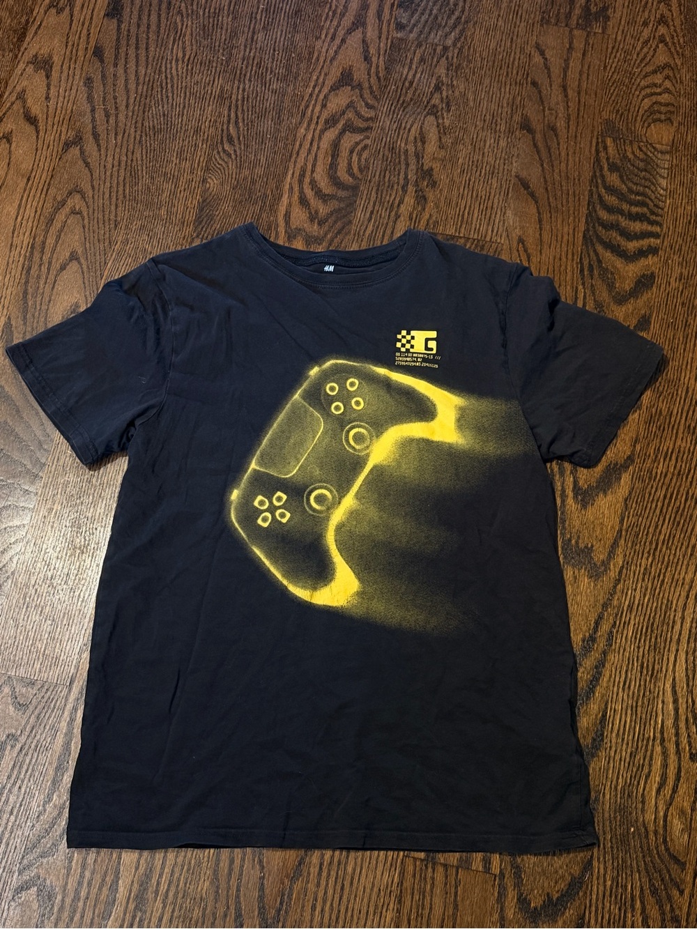 Kids Gaming Controller Graphic T-Shirt - Black & Yellow